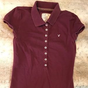 American Eagle polo, Burgundy sz XS